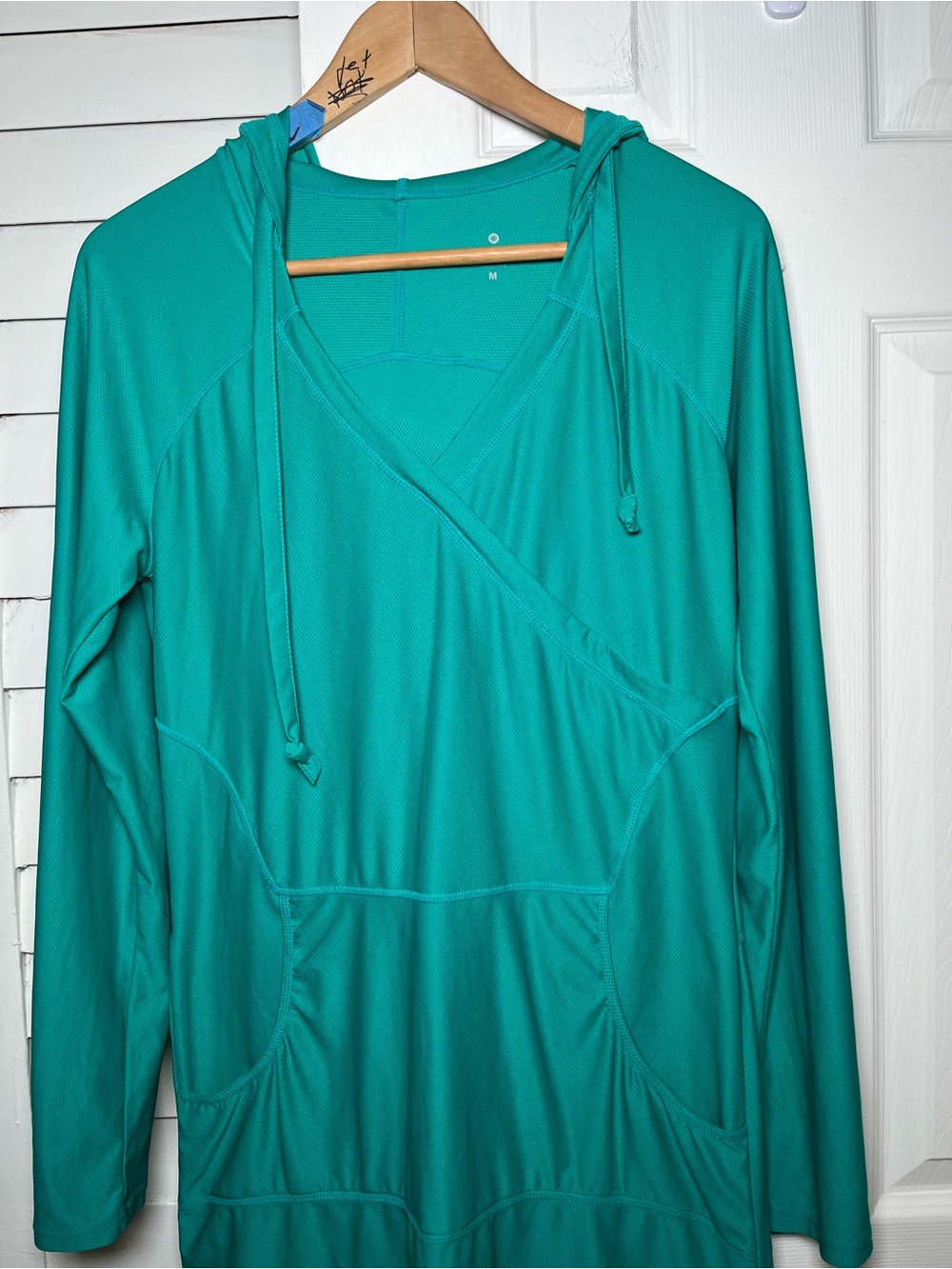 Athleta Wick-It Wader Teal Long Sleeve Swim Cover-Up Dress M - Picture 4 of 17